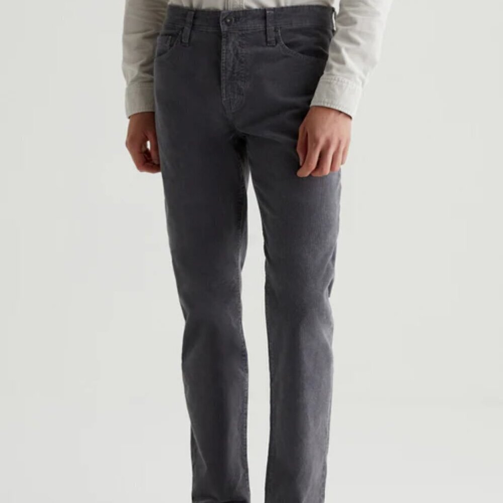 AG Adriano Goldschmied Everett Slim Straight Charcoal Corduroy Pants